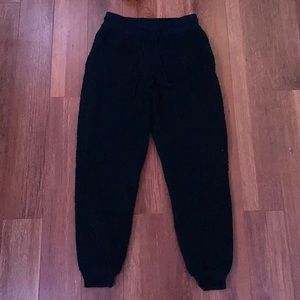 fluffy black joggers